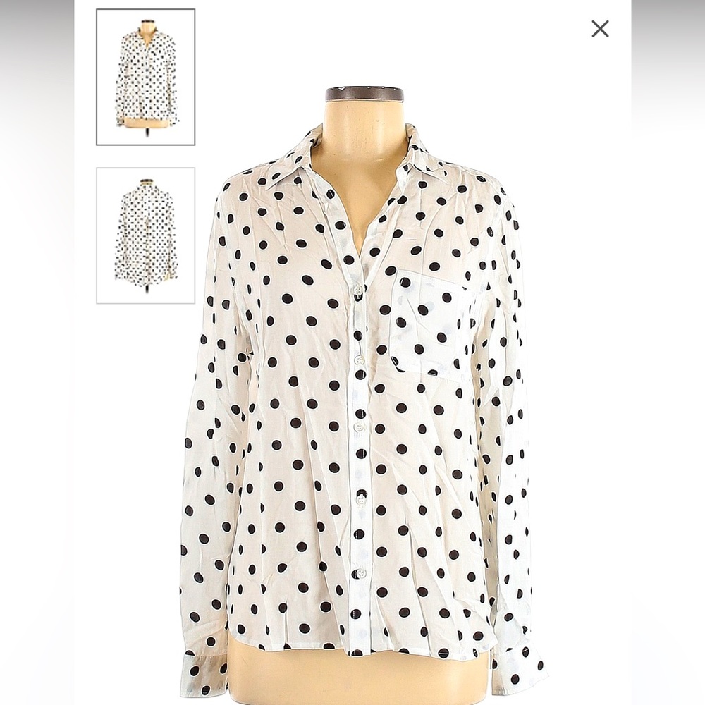 Velvet Heart Long Sleeve with a Black & White Polka Dot Print Shirt